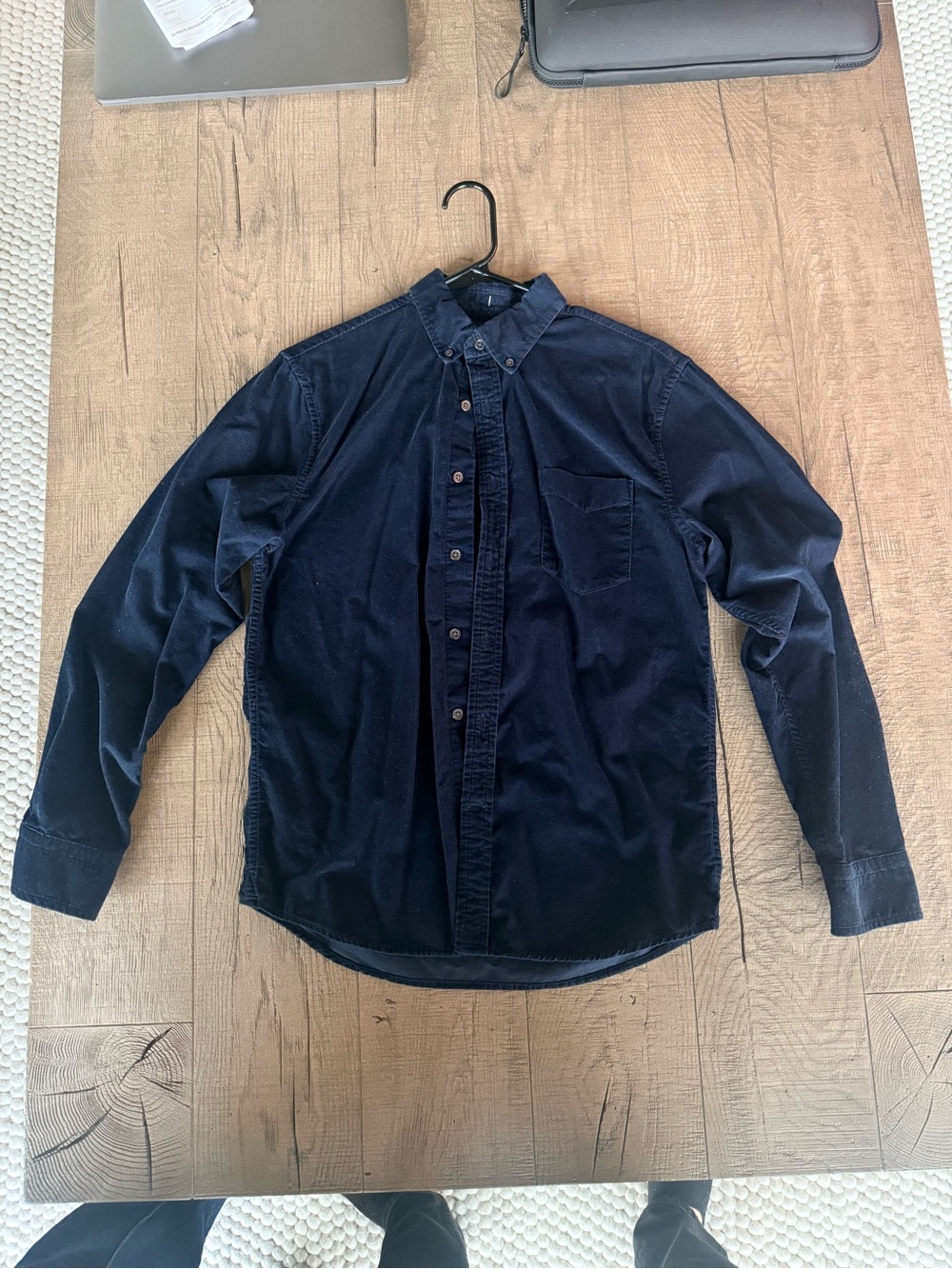 Banana Republic Men's Navy Button-Up Corduroy Shirt